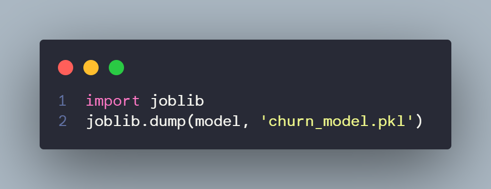 Code Snap Save and Export the Model