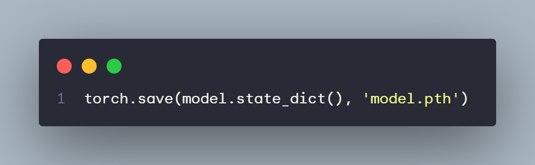 Code Snap Save and Export the Model