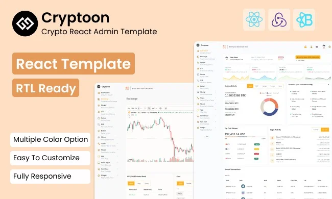 Cryptoon - Crypto React Admin Template